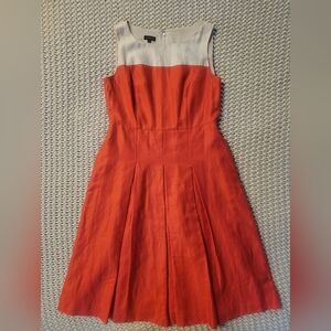 Talbots Chic Red & Cream A-line Sleeveless Dress
